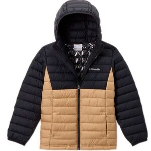 Columbia Two-Tone Black and Tan Hooded Jacket